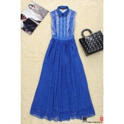 Сукня синя з мереживом